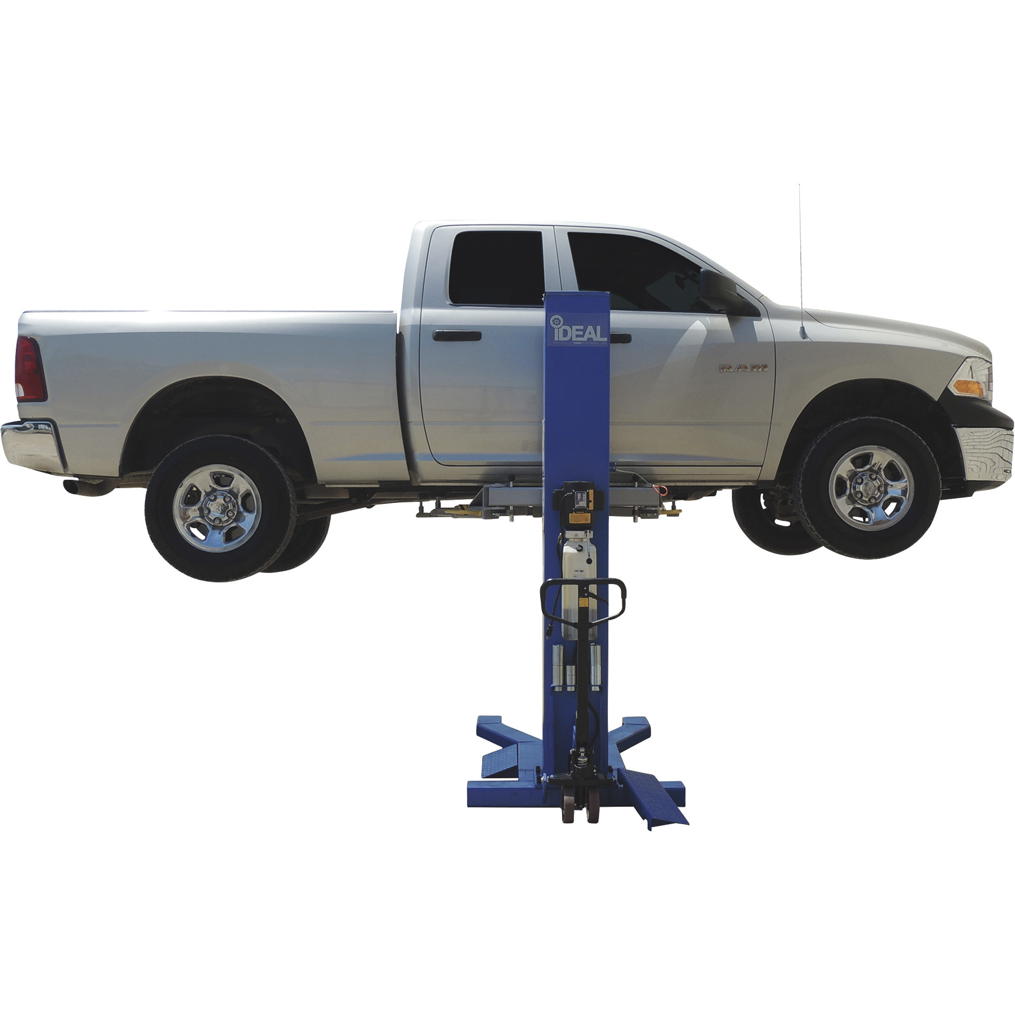 iDEAL Mobile Single Column Automotive Lift, 6000-Lb. Capacity, Blue/Gray, Model# MSC-6KLP